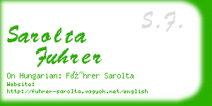 sarolta fuhrer business card